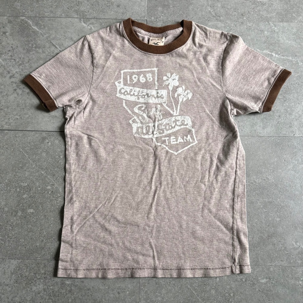 Y2K Hollister California Surf Allstate Team Ringer T-Shirt Size Small
